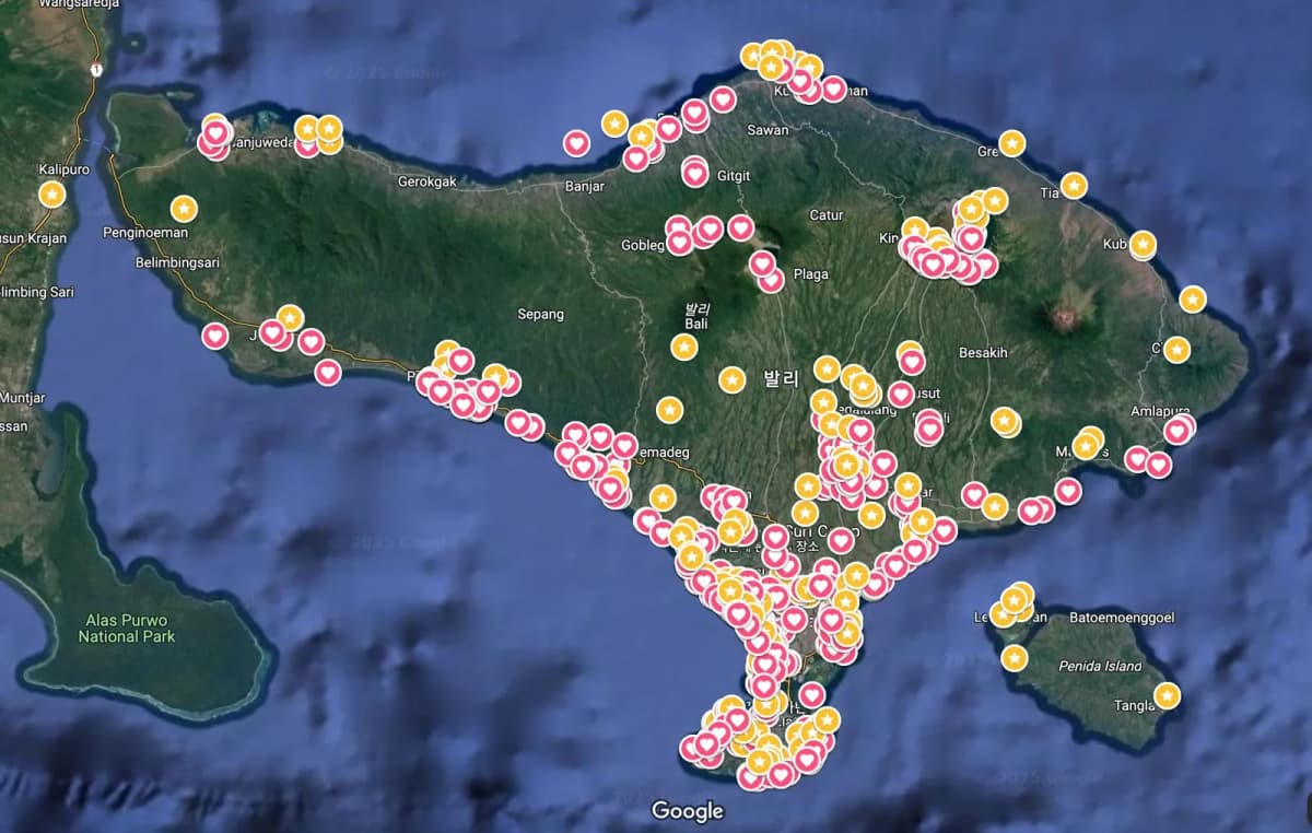 발리 현장 임장 지도